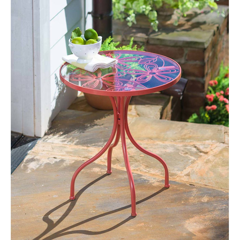 Plow & Hearth Butterfly Glass Side Table Wayfair